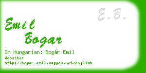 emil bogar business card